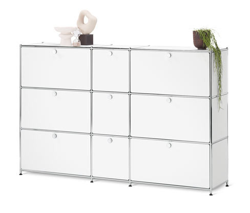 Tchibo - Komoda CN3 s 9 výklopnými dvířky - barva: bílá