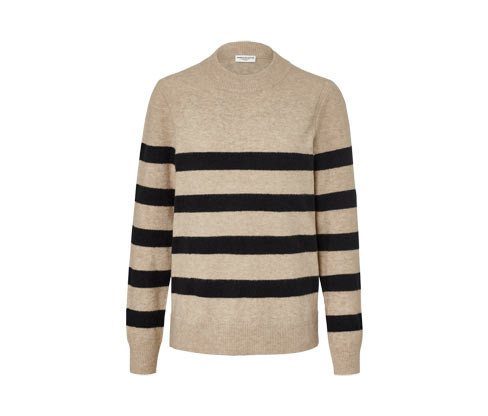 Tchibo - Pletený svetr s proužky - pro ženy - vel. S 36/38 - barva: černá/s proužky