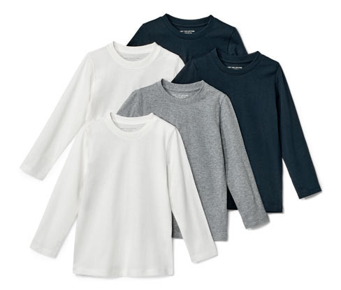 Tchibo - Dětská trika s dlouhým rukávem - pro ženy - vel. 86/92 - barva: modrá/s potiskem