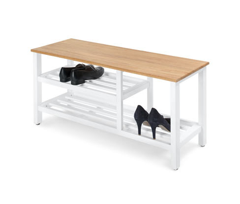 Tchibo - Botník s lavicí a otevřenou přihrádkou - barva: bílá