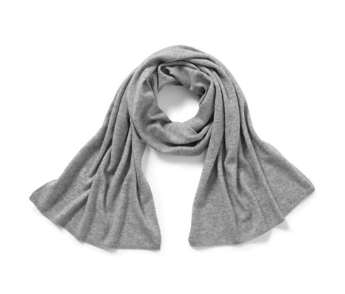 Tchibo - Kašmírová pletená šála - barva: šedá