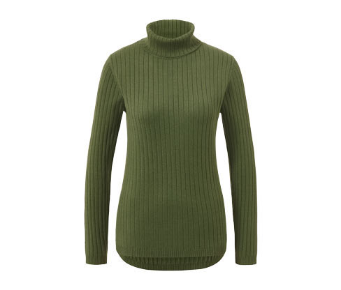 Tchibo - Rolák ze žebrované pleteniny - pro ženy - vel. S 36/38 - barva: zelená