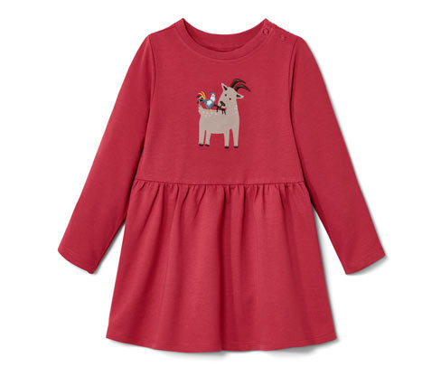 Tchibo - Dětské teplákové šaty - pro dívky - vel. 86/92 - barva: červená