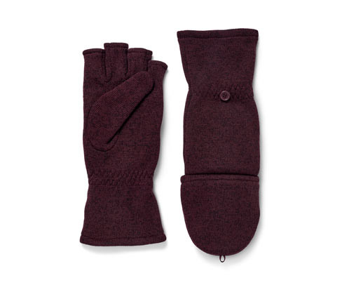 Tchibo - Odklápěcí palčáky z pleteného fleecu - pro ženy - vel. 6,5 - barva: červená