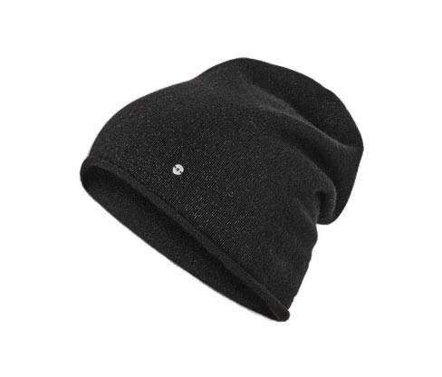 Tchibo - Čepice beanie z jemného úpletu se třpytivým efektem - barva: černá