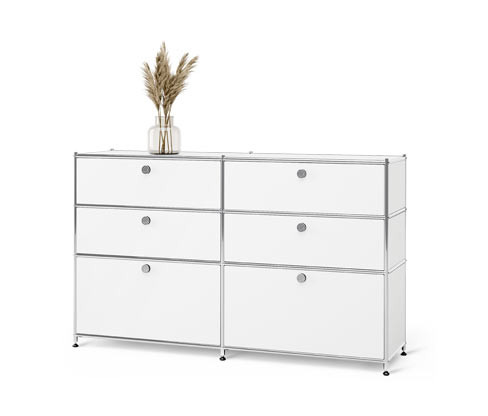 Tchibo - Kovová komoda »Cn3« se 6 zásuvkami - barva: bílá