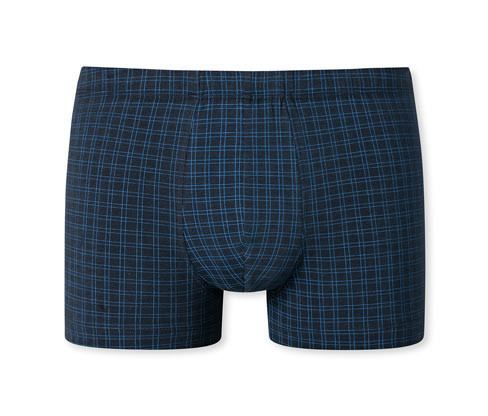 Slipy s nohavičkou Schiesser - vel. S/4 - barva: modrá/kostkovaný