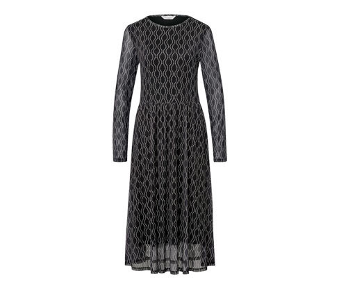 Tchibo - Síťované šaty s potiskem - pro ženy - vel. S 36/38 - barva: černá/s potiskem