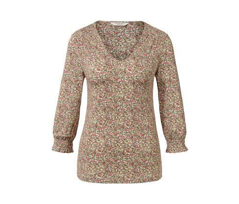 Tchibo - Halenkové triko se 3/4 rukávem - pro ženy - vel. XS 32/34 - barva: vícebarevná/květovaný