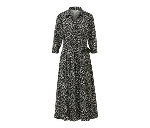 Tchibo - Květované halenkové šaty - pro ženy - vel. 36 - barva: černá/květovaný