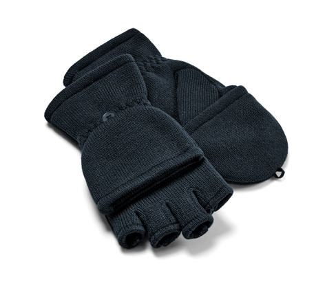 Tchibo - Dětské odklápěcí palčáky z pleteného fleecu - pro ženy - vel. 110-128 - barva: modrá