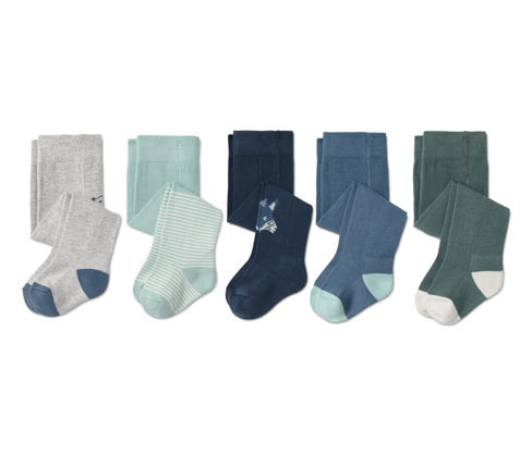 Tchibo - Bavlněné punčocháče - pro miminko - vel. 50/56 - barva: modrá/s proužky