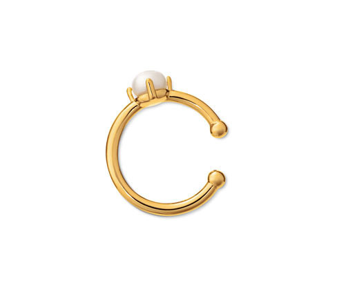 Tchibo - Náušnice Earcuff s uměle pěstovanými sladkovodními perlami - barva: bílá