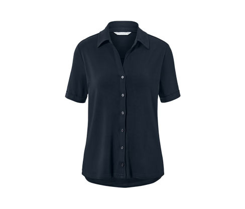 Tchibo - Halenkové tričko s knoflíkovou légou - pro ženy - vel. S 36/38 - barva: modrá