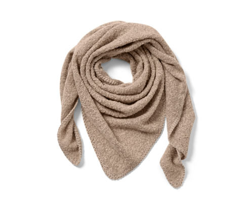 Tchibo - Trojúhelníková šála ve vzhledu buklé - barva: béžová