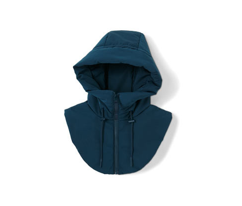 Tchibo - Vatovaná kapuce se stojáčkem - barva: modrá