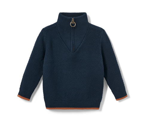 Tchibo - Dětský svetr s vysokým límcem na zip - pro ženy - vel. 86/92 - barva: modrá