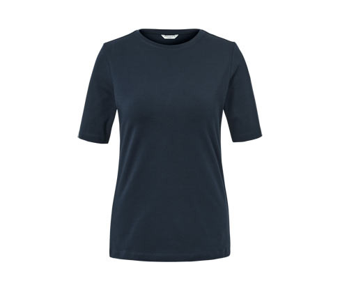 Tchibo - Triko basic s polodlouhým rukávem - pro ženy - vel. S 36/38 - barva: modrá