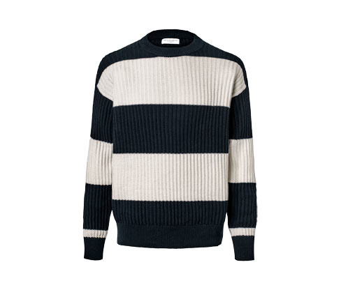 Tchibo - Svetr z hrubého úpletu - pro muže - vel. S 44/46 - barva: modrá/s proužky