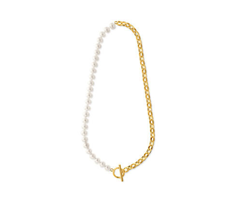 Tchibo - Náhrdelník z poloviny tvořený perlami - barva: bílá