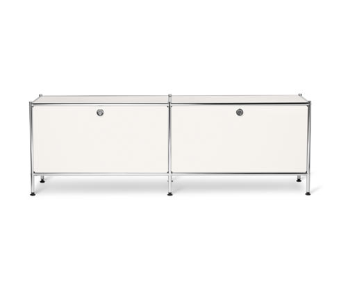 Tchibo - Kovová nízká skříňka CN3 s výklopnými dvířky - barva: bílá