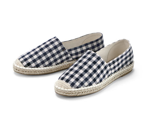 Tchibo - Espadrilky - pro ženy - vel. 37 - barva: modrá/kostkovaný