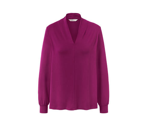 Tchibo - Triko s dlouhým rukávem a výstřihem do V - pro ženy - vel. S 36/38 - barva: fialová