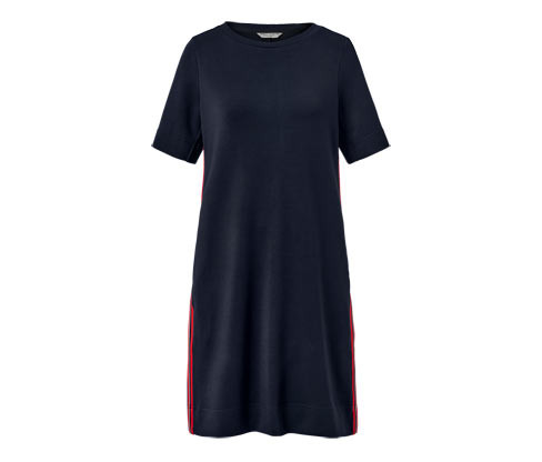 Tchibo - Teplákové šaty s galonovými pruhy - pro ženy - vel. S 36/38 - barva: modrá
