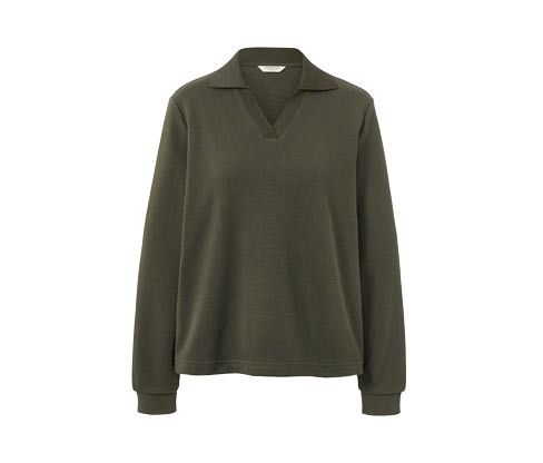 Tchibo - Mikina s polo límečkem - vel. S 36/38 - barva: zelená