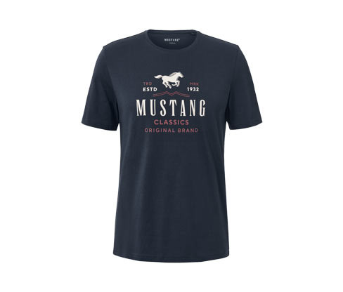 Tchibo - Tričko »Mustang« - pro muže - vel. S 44/46 - barva: modrá/s potiskem
