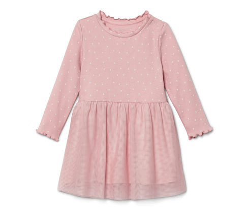 Tchibo - Dívčí žebrované šaty - pro dívky - vel. 86/92 - barva: růžová