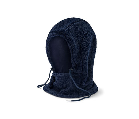 Tchibo - Plyšová kapuce se stojáčkem - barva: modrá