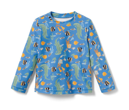 Tchibo - Dětské triko s UV ochranným faktorem 80 - pro miminko - vel. 74/80 - barva: modrá/s potiskem