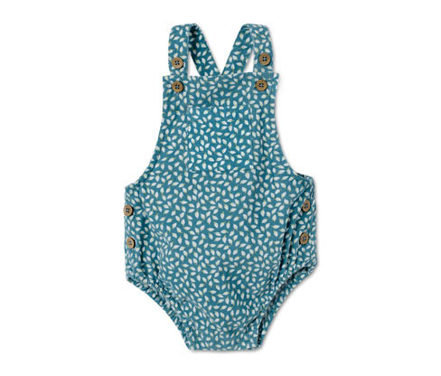 Tchibo - Body z jemného manšestru - pro miminko - vel. 62/68 - barva: modrá/květovaný