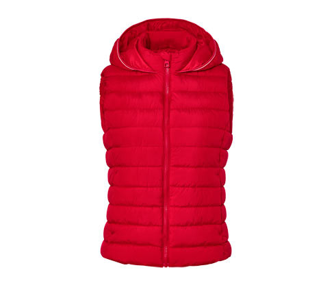 Tchibo - Prošívaná vesta s kapucí - pro ženy - vel. 36 - barva: červená