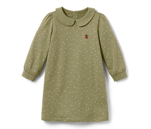 Tchibo - Žerzejové šaty pro malé děti - pro dívky - vel. 86/92 - barva: bílá/s puntíky