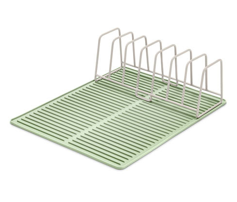 Tchibo - Odkapávač na nádobí se silikonovou podložkou - barva: zelená