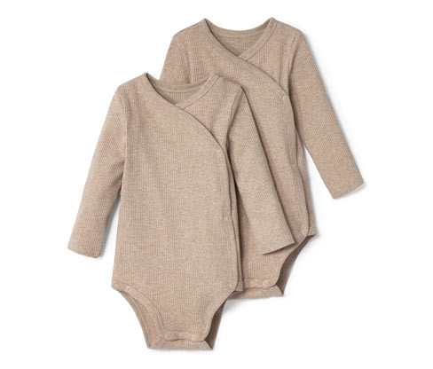 Tchibo - Dětská body s dlouhým rukávem - pro miminko - vel. 50/56 - barva: béžová