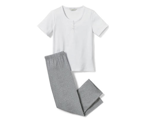 Tchibo - Dětské žebrované pyžamo - pro dívky - vel. 122/128 - barva: bílá