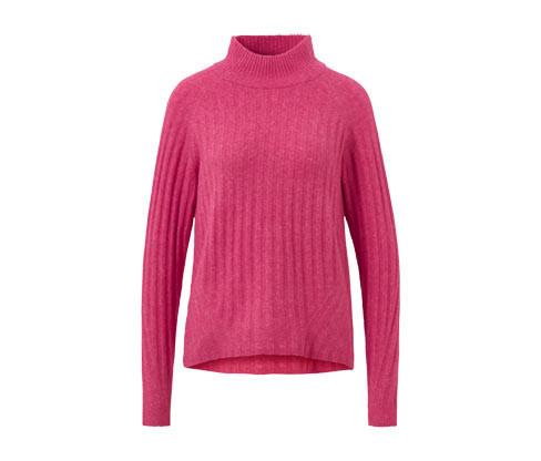 Tchibo - Žebrovaný pletený svetr se stojáčkem - pro ženy - vel. S 36/38 - barva: červená