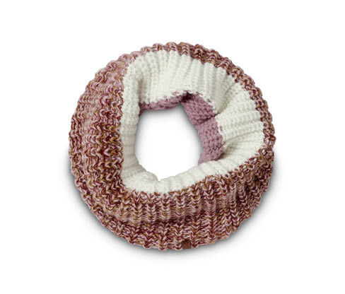 Tchibo - Pletená kruhová šála - barva: růžová