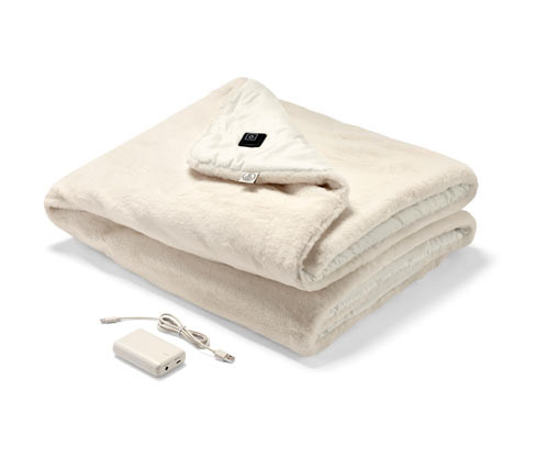 Tchibo - Vyhřívané pončo na baterie - barva: bílá