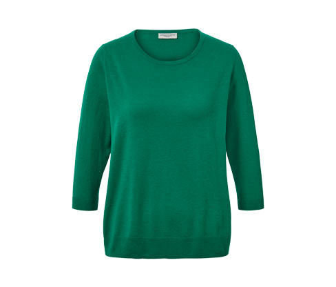 Tchibo - Svetr z jemného úpletu s hedvábím - pro ženy - vel. S 36/38 - barva: zelená