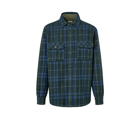 Tchibo - Flanelová košilová bunda - pro muže - vel. M 48/50 - barva: modrá/kostkovaný