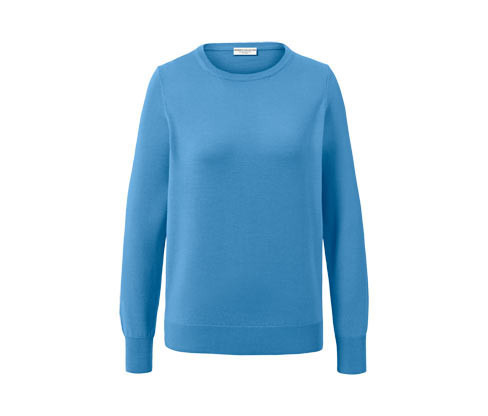 Tchibo - Svetr z jemného úpletu merino - pro ženy - vel. S 36/38 - barva: modrá