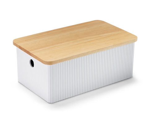 Tchibo - Chlebník s krájecím prkénkem - barva: bílá