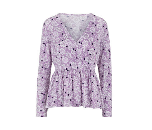 Tchibo - Triko s dlouhým rukávem - pro ženy - vel. XS 32/34 - barva: bílá/květovaný