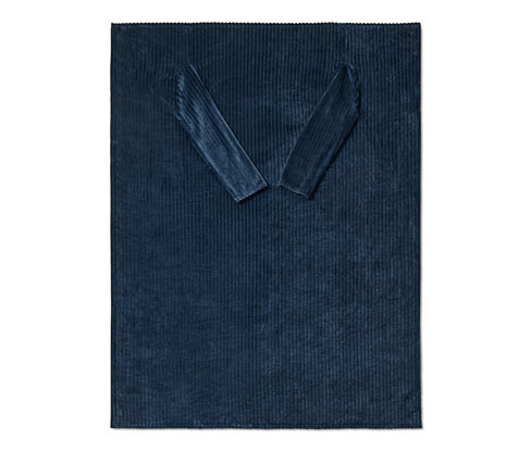 Tchibo - Měkoučká deka s rukávy - barva: modrá