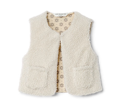 Tchibo - Dětská plyšová vesta - pro dívky - vel. 86/92 - barva: šedá