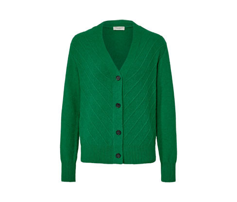Tchibo - Kardigan s pletenou strukturou - pro ženy - vel. S 36/38 - barva: zelená